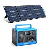 BLUETTI Solargenerator, EB55 537Wh Tragbare Powerstation mit SP120 120W Solarpanel, Stromspeicher...