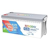 Redodo LiFePO4 Batterie 12V 200Ah Plus mit 200A BMS, über 4000-15000+ Zyklen, 2 fache Lebensdauer...