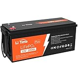 LiTime LiFePO4 12V 200Ah Plus Lithium Batterie Eingebautes 200A BMS, 4000-15000 Zyklen und 10 Jahre...