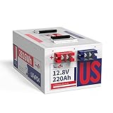 Timeusb 12V 220Ah Lithium Batterie,LiFePO4 Akku eingebautes 150A BMS, Tiefzyklus LiFePO4 Batterie...