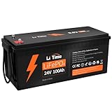 LiTime LiFePO4 24V 100Ah Lithium Batterie Max. 2560W Leistung und Max. 15000 Zyklen, 10 Jahre...