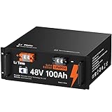 LiTime 48V 100Ah LiFePO4 Batterie, Max. 15000 Zyklen und 4800W Ausgangsleistung, Eingebautes 100A...