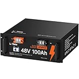 LiTime 48V 100Ah LiFePO4 Batterie, Max. 15000 Zyklen und 4800W Ausgangsleistung, Eingebautes 100A...