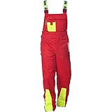 WOODSafe Schnittschutzhose Klasse 1, kwf-geprüfte Forsthose, Latzhose grün/orange, Herren -...