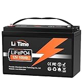 LiTime 12V 100Ah LiFePO4 Batterie, 1280Wh Lithium Akku mit 100A BMS, Max. 15000 Zyklen Ladezyklen,...