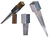 Pfostenträger Einschlaghülse Bodenhülse für Pfosten 10x10 cm 950 mm Länge feuerverzinkter Stahl