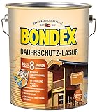 Bondex Dauerschutz Lasur Oregon Pine 4 L für 52 m² | Hoher Wetter- und UV-Schutz bis zu 8 Jahre |...