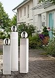 Edelstahl Säulen Set V2A Säule 50/60/70cm mit 100mm Edelstahlkugel Garten Deko