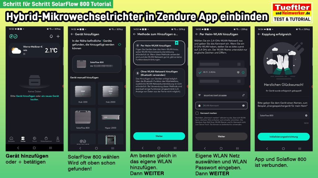 SolarFlow 800-Tutorial Zendure App-mit Hybrid-Wechselrichter verbinden